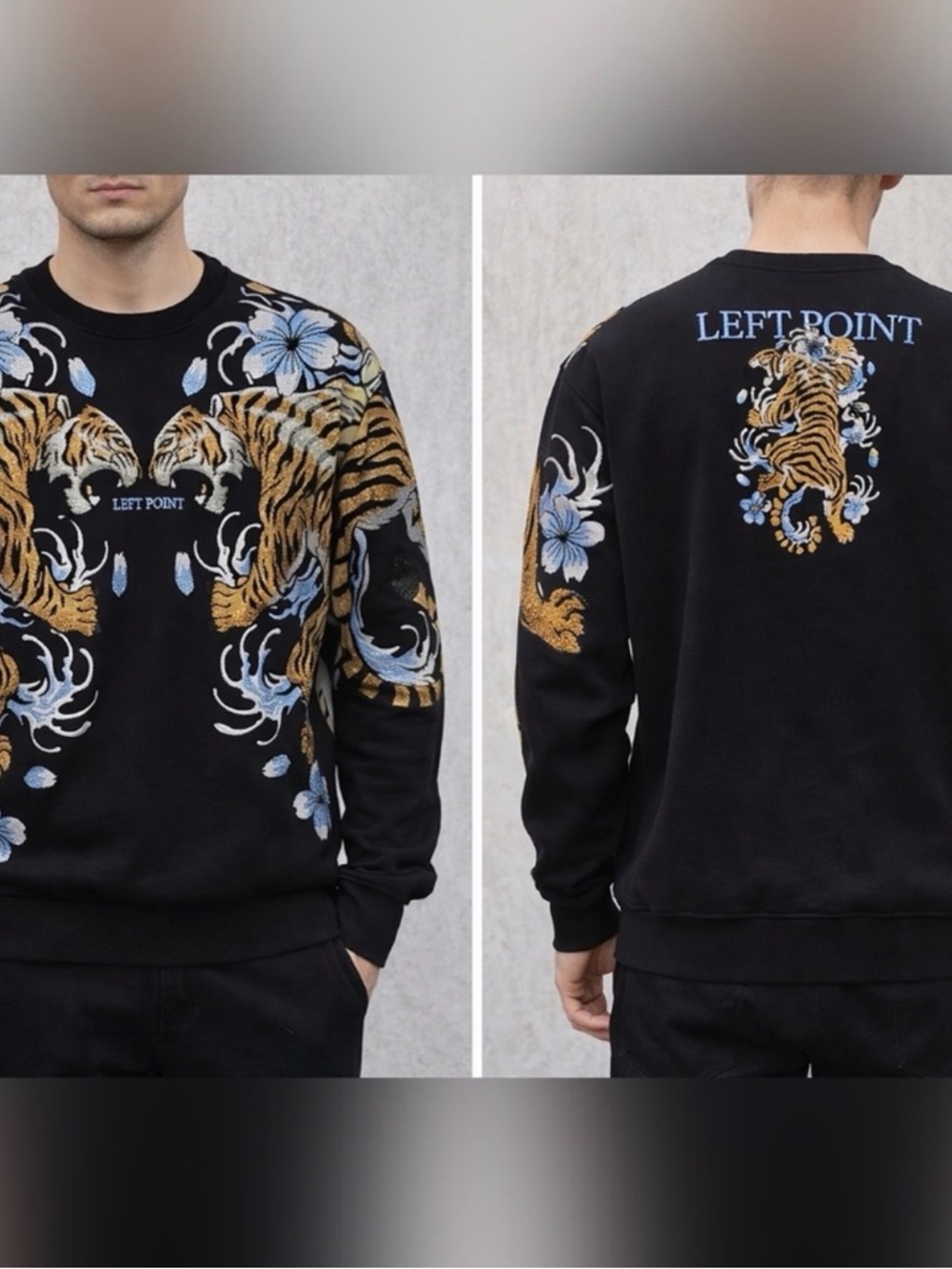 Left Point Rhinestone Crewneck (Black) - Picture 5 of 5
